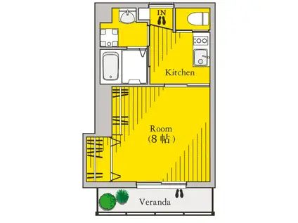COCOON41(1K/1階)の間取り写真