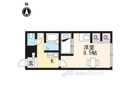 レオパレス PARCSIDEⅡ(1K/2階)の間取り写真