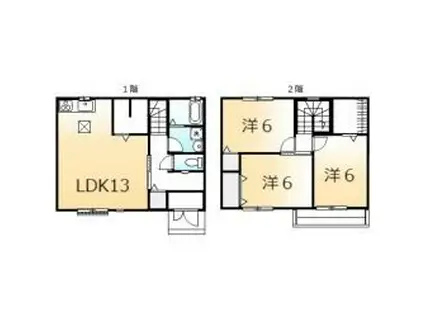 エルメゾン手城 A(3LDK/1階)の間取り写真