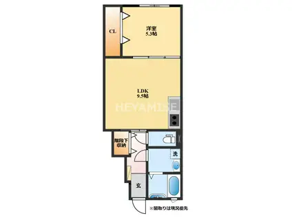 トロワジエム(1LDK/1階)の間取り写真