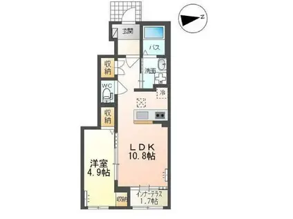 パルティーダ・M(1LDK/1階)の間取り写真