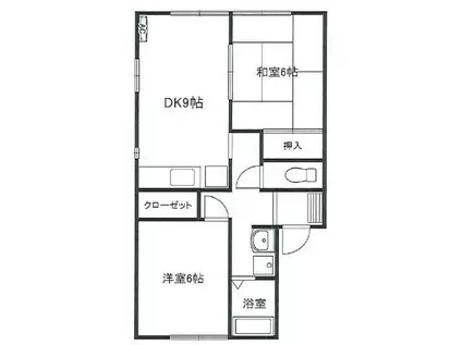 フローレンス厚木(2DK/2階)の間取り写真