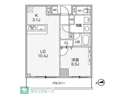 HF曳舟レジデンス(1LDK/5階)の間取り写真