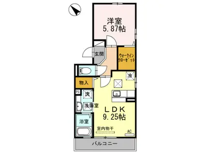 アンベリール(1LDK/2階)の間取り写真
