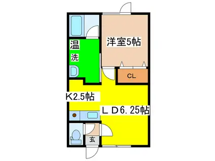 コーポカデンツァ(1LDK/2階)の間取り写真