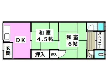 池上文化(2DK/2階)の間取り写真