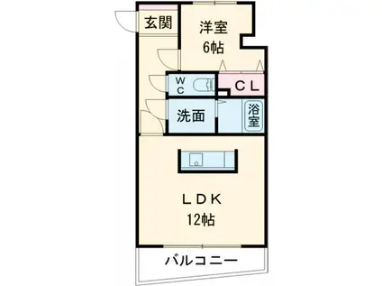 大安ヒルズ(1LDK/6階)の間取り写真