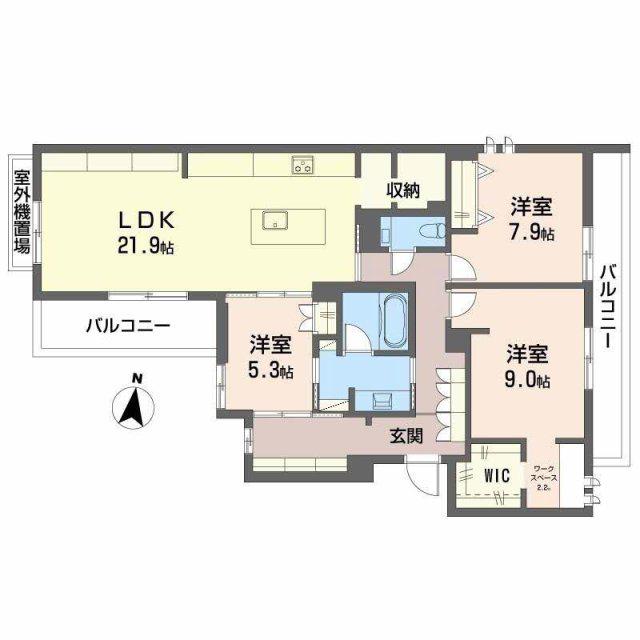 阪急甲陽線 苦楽園口駅 徒歩9分 3階建 築1年(3LDK/2階)の間取り写真