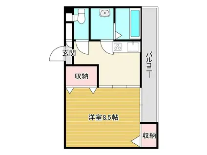 F・KハイムII(1K/2階)の間取り写真