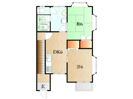 エターナル21(2DK/2階)の間取り写真