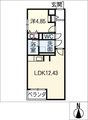 CHARME COURT(1LDK/3階)の間取り写真