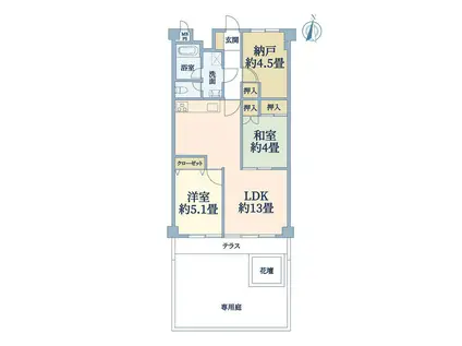 秀和小日向レジデンス(2LDK/1階)の間取り写真