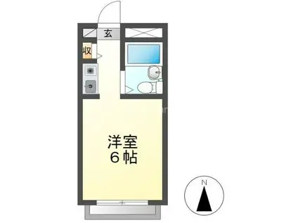 アップルコート大垣木戸町(ワンルーム/1階)の間取り写真