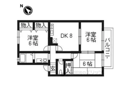 ビューテラスA棟・B棟(3DK/1階)の間取り写真