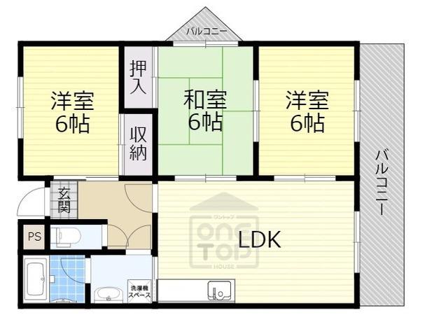 グローリウス長野(3LDK/1階)の間取り写真