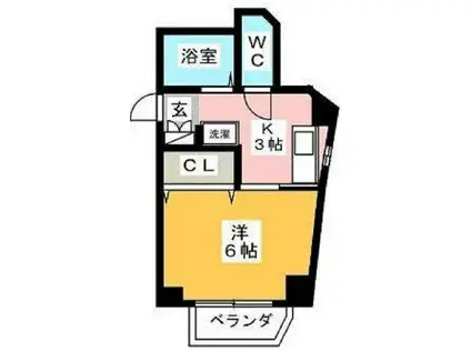 ピソ・エスペランサ(1K/3階)の間取り写真