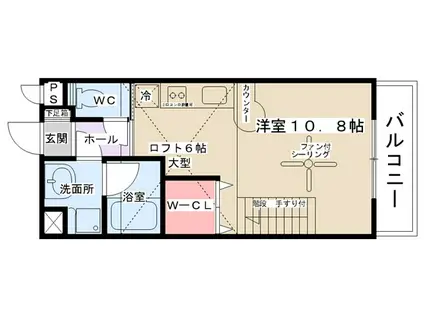 シルキーIII(ワンルーム/2階)の間取り写真