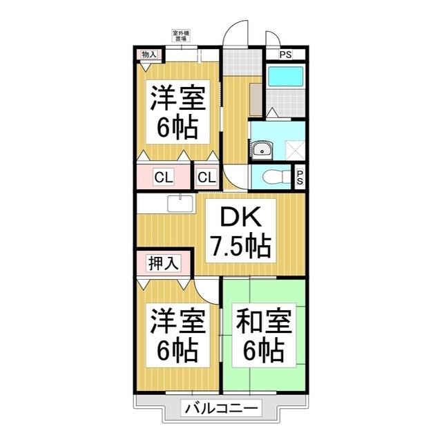 リンピアTOMO(3DK/3階)の間取り写真