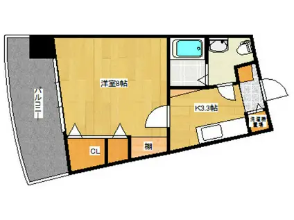 サンクレスト(1K/2階)の間取り写真