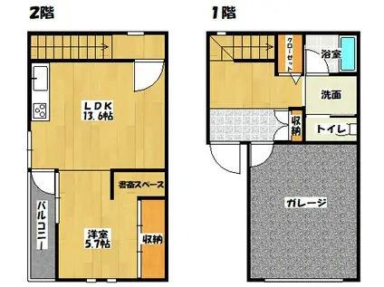 ELLEVILLAGE C棟(ワンルーム/1階)の間取り写真