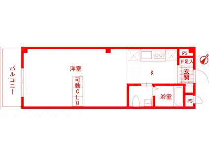 トキワビル(ワンルーム/3階)の間取り写真