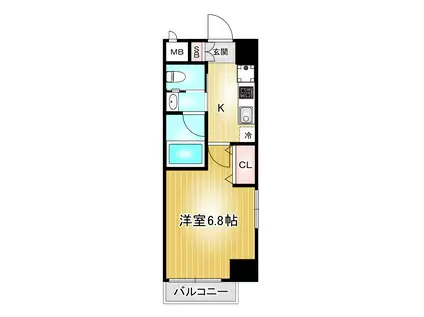 プレジデント大須(1K/4階)の間取り写真