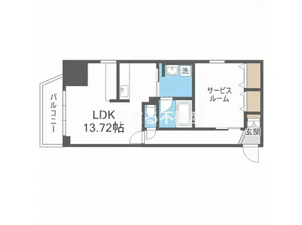 プレジオ本町(1DK/3階)の間取り写真