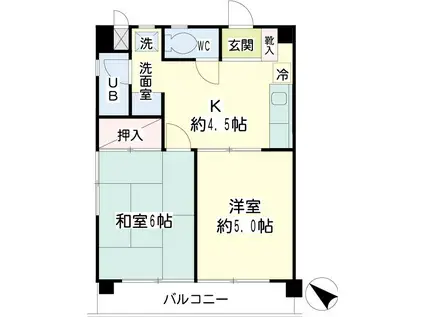 立町ビル(2K/4階)の間取り写真