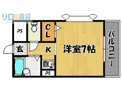 レスポアール(1K/2階)の間取り写真