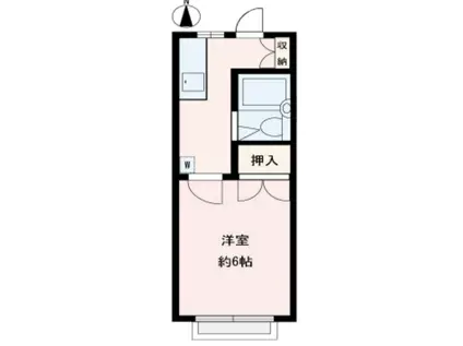 メープルハウス(1K/1階)の間取り写真