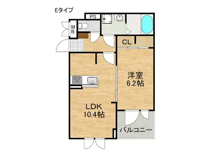 ブルートレインV号(1LDK/2階)の間取り写真