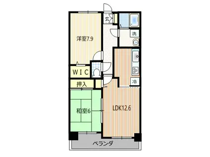 エムハーベストリッジ(2LDK/2階)の間取り写真