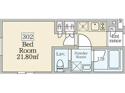 レーヴレジデンス初台(1K/3階)の間取り写真