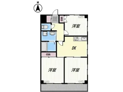 フラットアイ(3DK/3階)の間取り写真