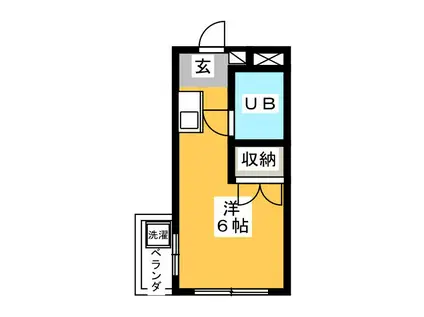 メイツ八幡(ワンルーム/3階)の間取り写真
