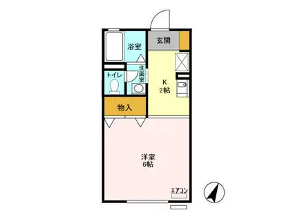 アメニティー(1K/2階)の間取り写真