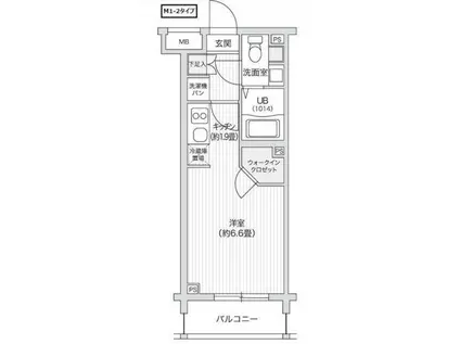 レジディア笹塚2(1K/1階)の間取り写真