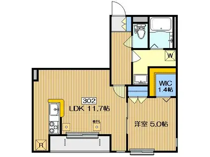 コルテージア コートK(1LDK/2階)の間取り写真