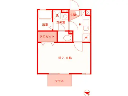 ビラージュ(1K/3階)の間取り写真