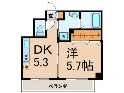 フォンティーナ・K(1DK/7階)の間取り写真