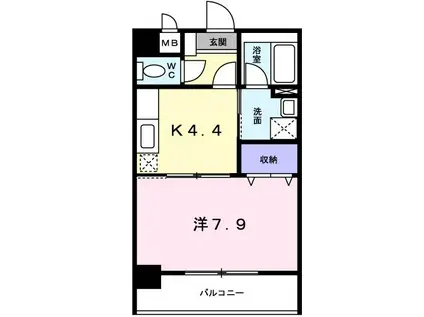 アルカンシェル(1K/2階)の間取り写真