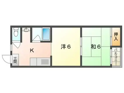 メゾンまどか(2K/2階)の間取り写真