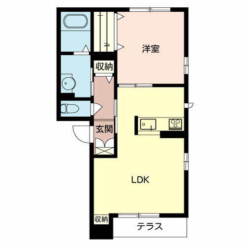 シャーメゾンWILL(1LDK/1階)の間取り写真