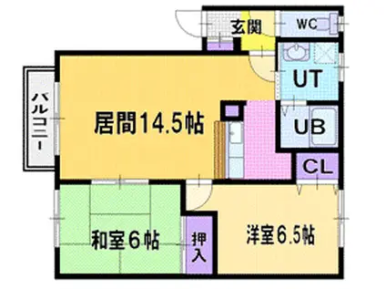 クリスタルピアA(2LDK/2階)の間取り写真