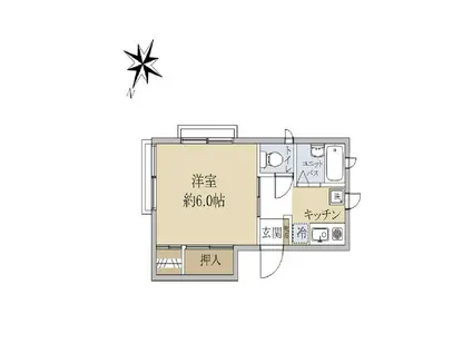 コーポ松庵(1K/2階)の間取り写真