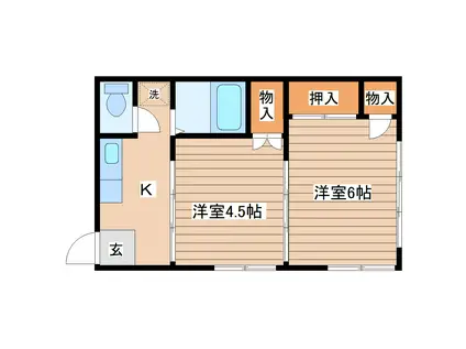 クレールショージ(2K/2階)の間取り写真