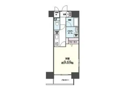 CIEL SHINBORI(1K/5階)の間取り写真