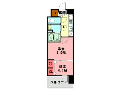 ラグゼナ門真(2K/2階)の間取り写真