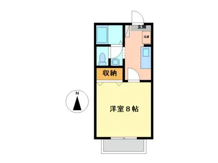 サンハイムK(1K/1階)の間取り写真