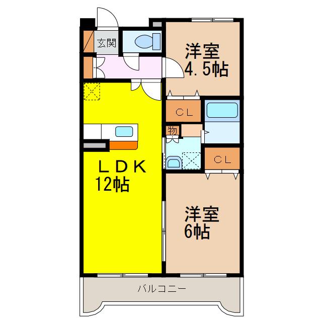 ANNEX31-V(2LDK/6階)の間取り写真